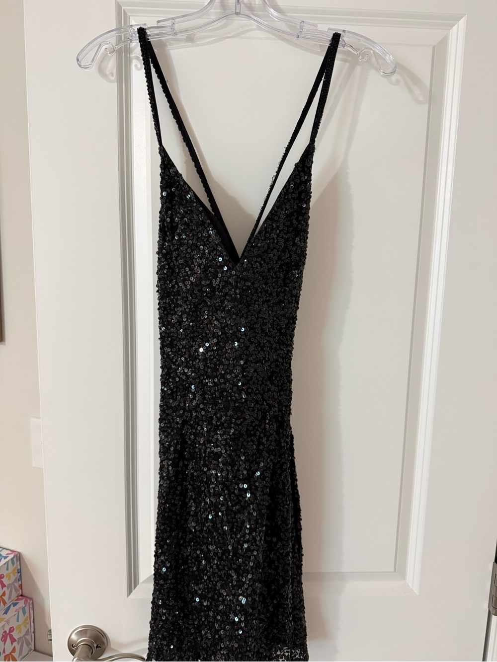 Primavera Couture Black Sequin Mini Dress
